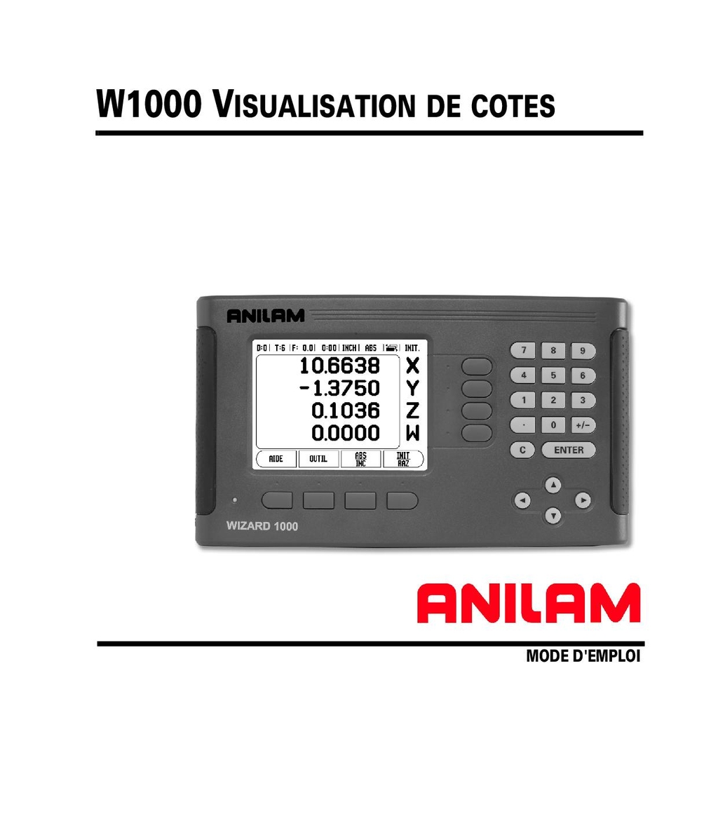 Anilam W 1000 French Manual