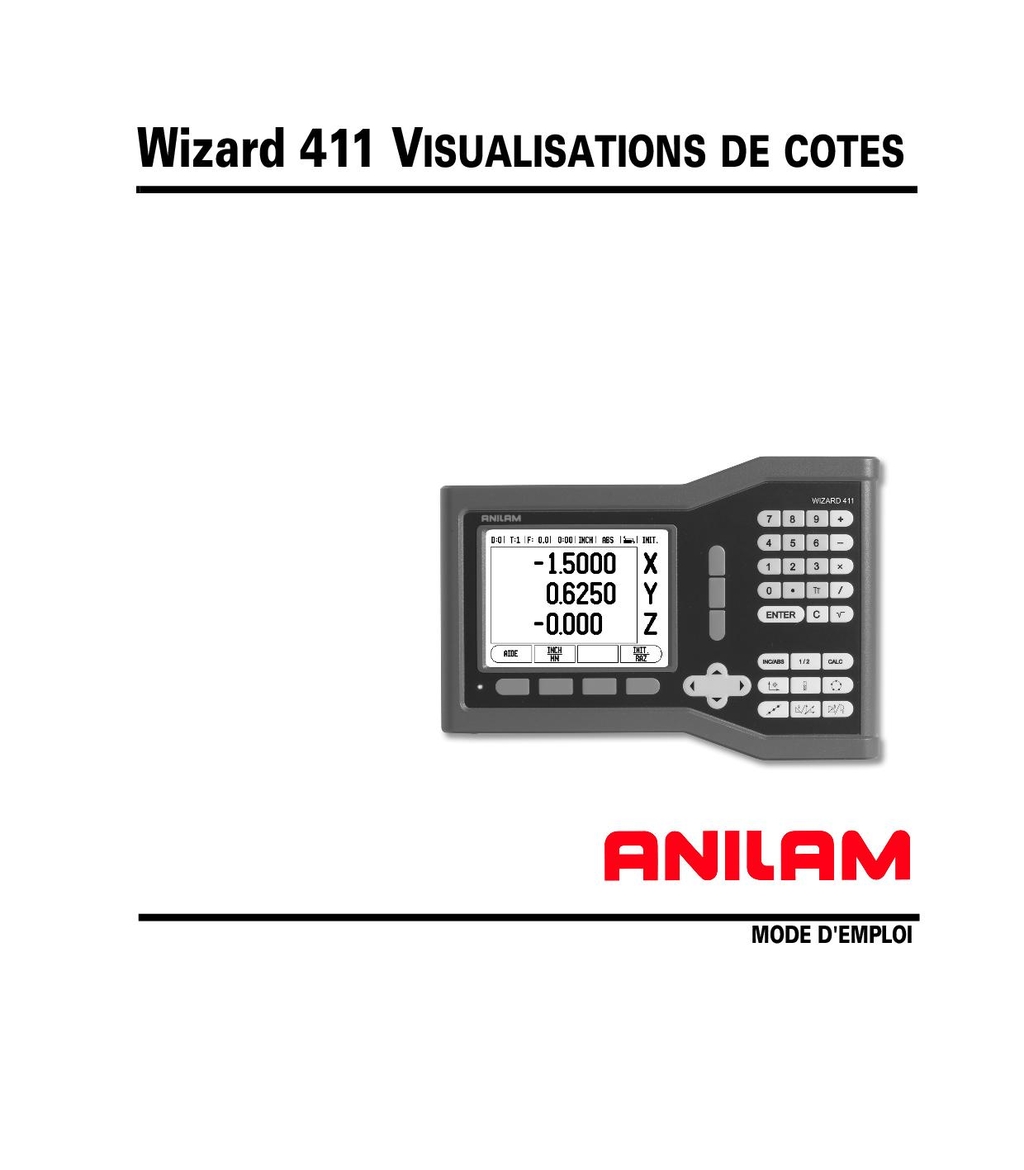 Anilam W 411 DRO French Manual