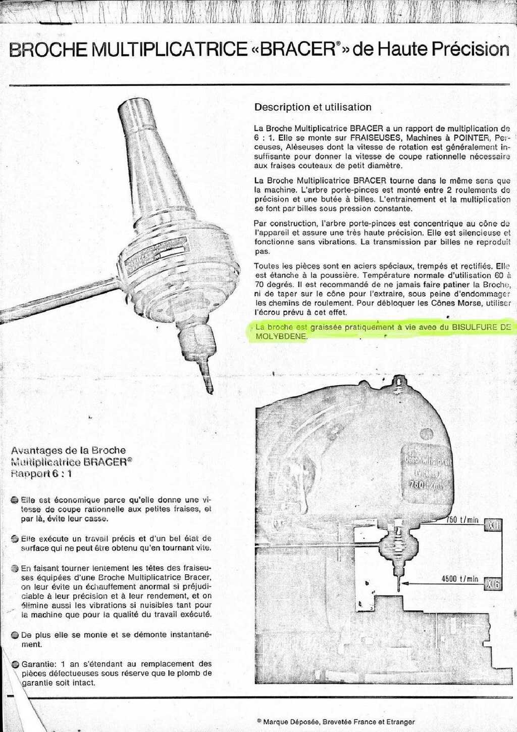 Bracer head multiplicatrice plaquette