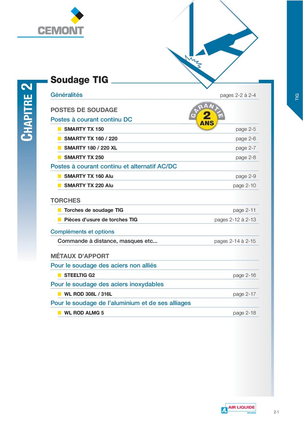 CEMONT catalogue soudage TIG