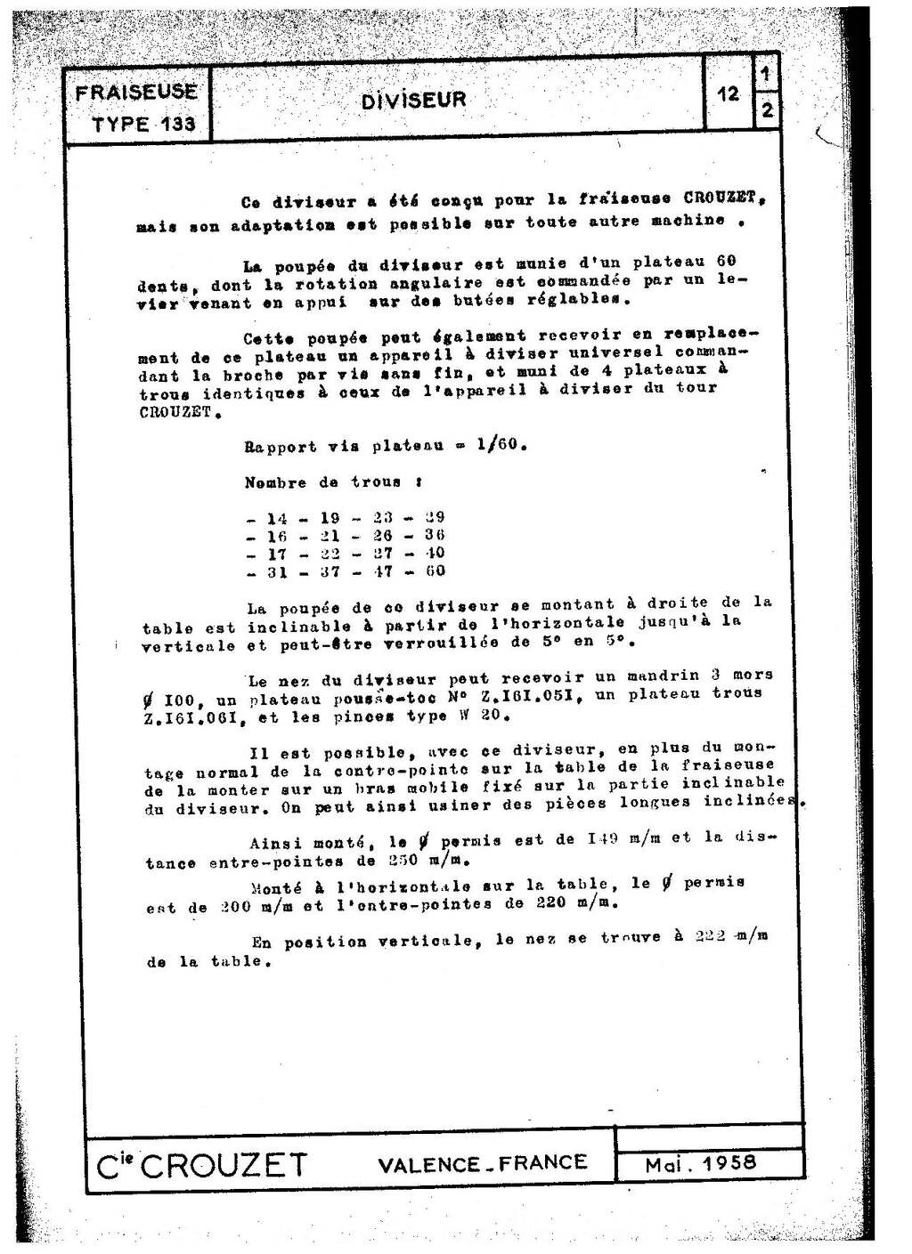 Crouzet diviseur type 133