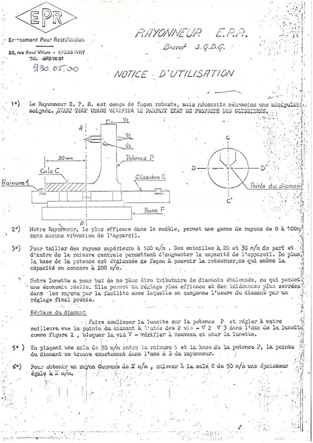 EPR Notice rayonneur de meules