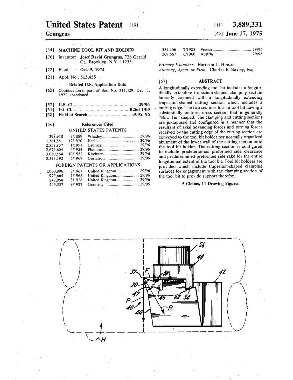 Edelstaal Cutting Tool Patent 3889331pdf