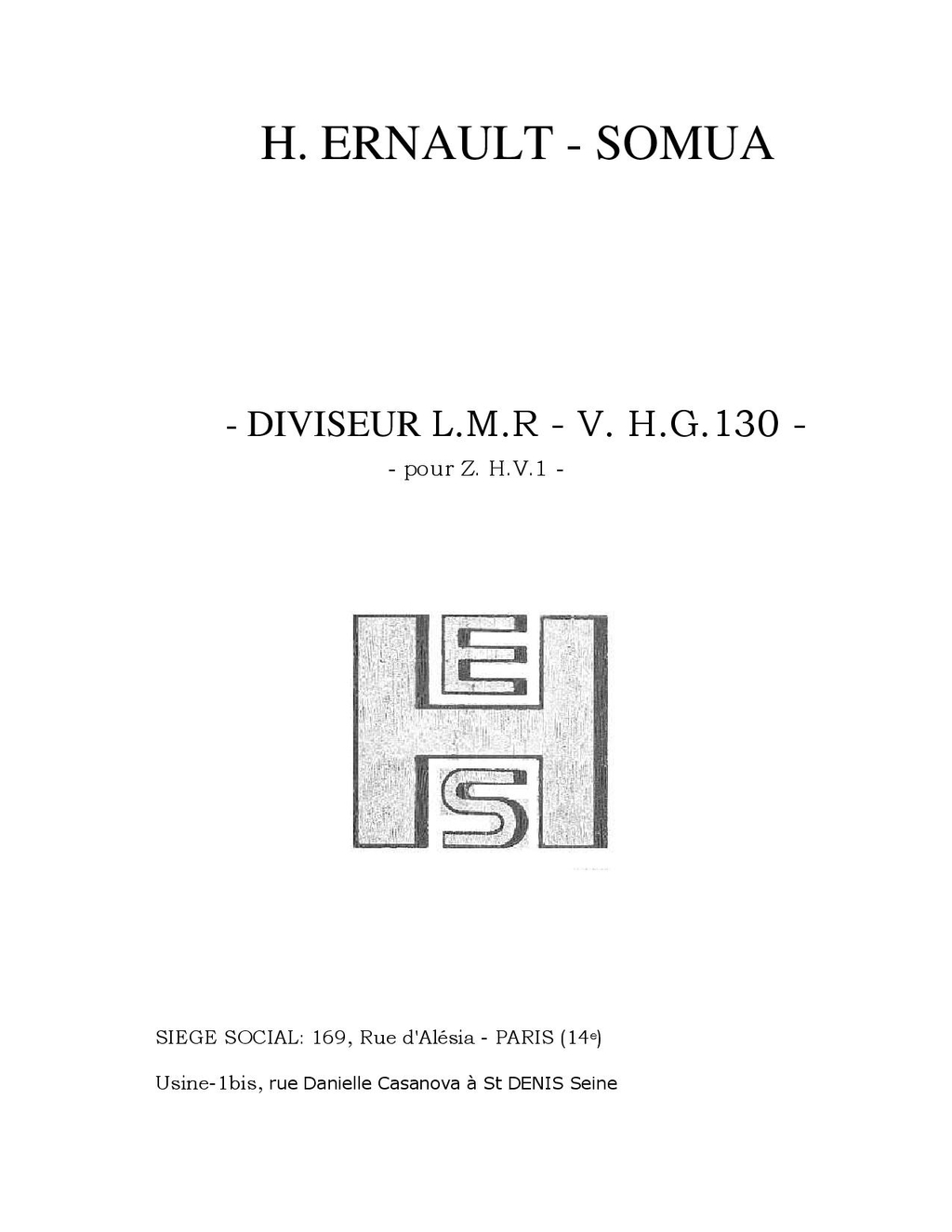 Ernault somua diviseur HV1