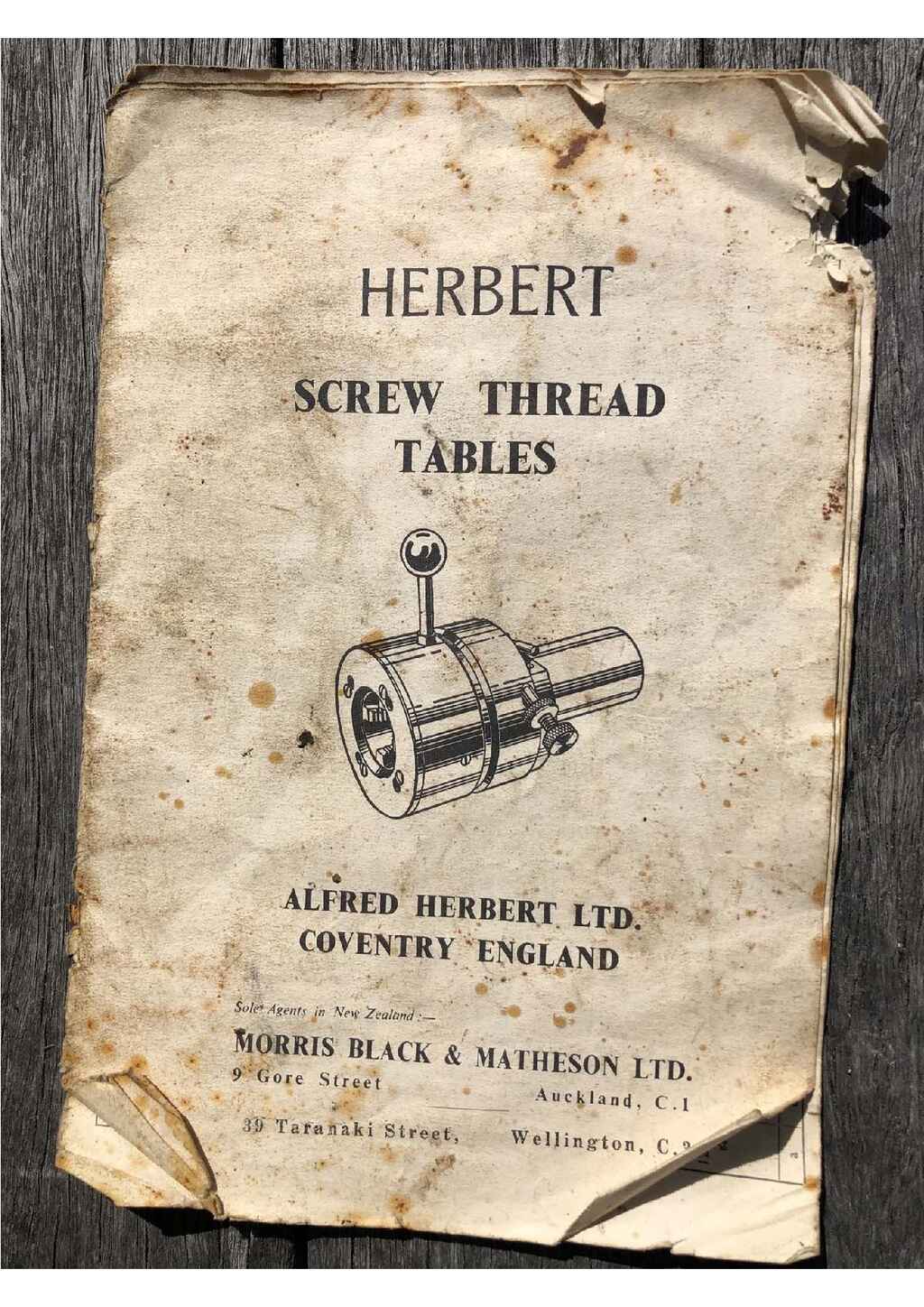 Filiere Alfred Herbert tables de filetage