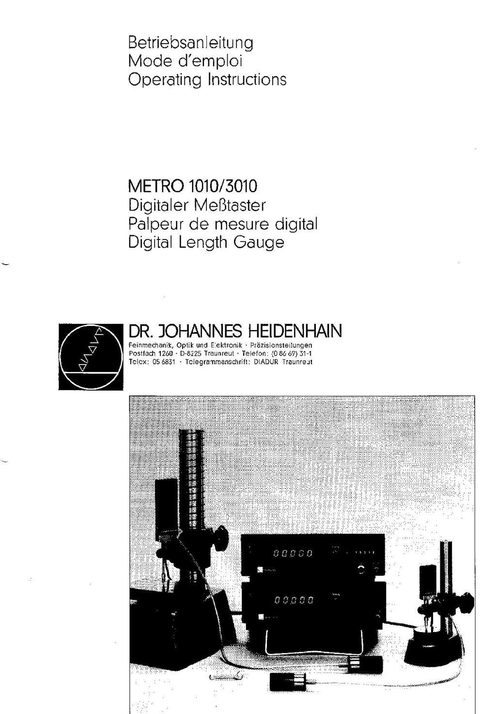 Heidenhain METRO 1010 3010 palpeur de mesure digital