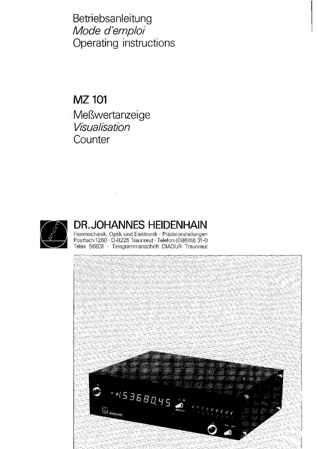 Heidenhain MZ101 visualisation