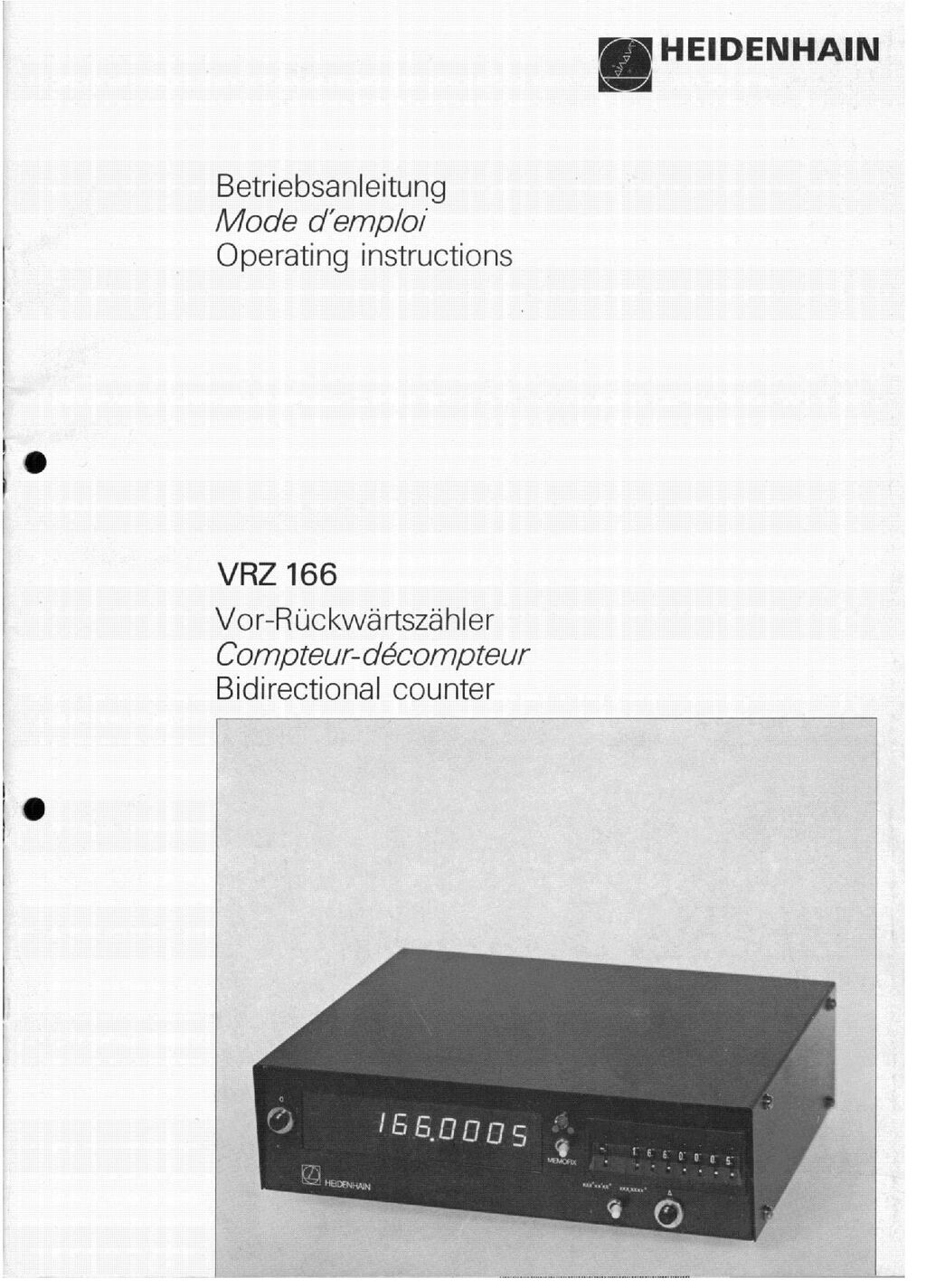 Heidenhain VRZ 166 compteurs decompteurs