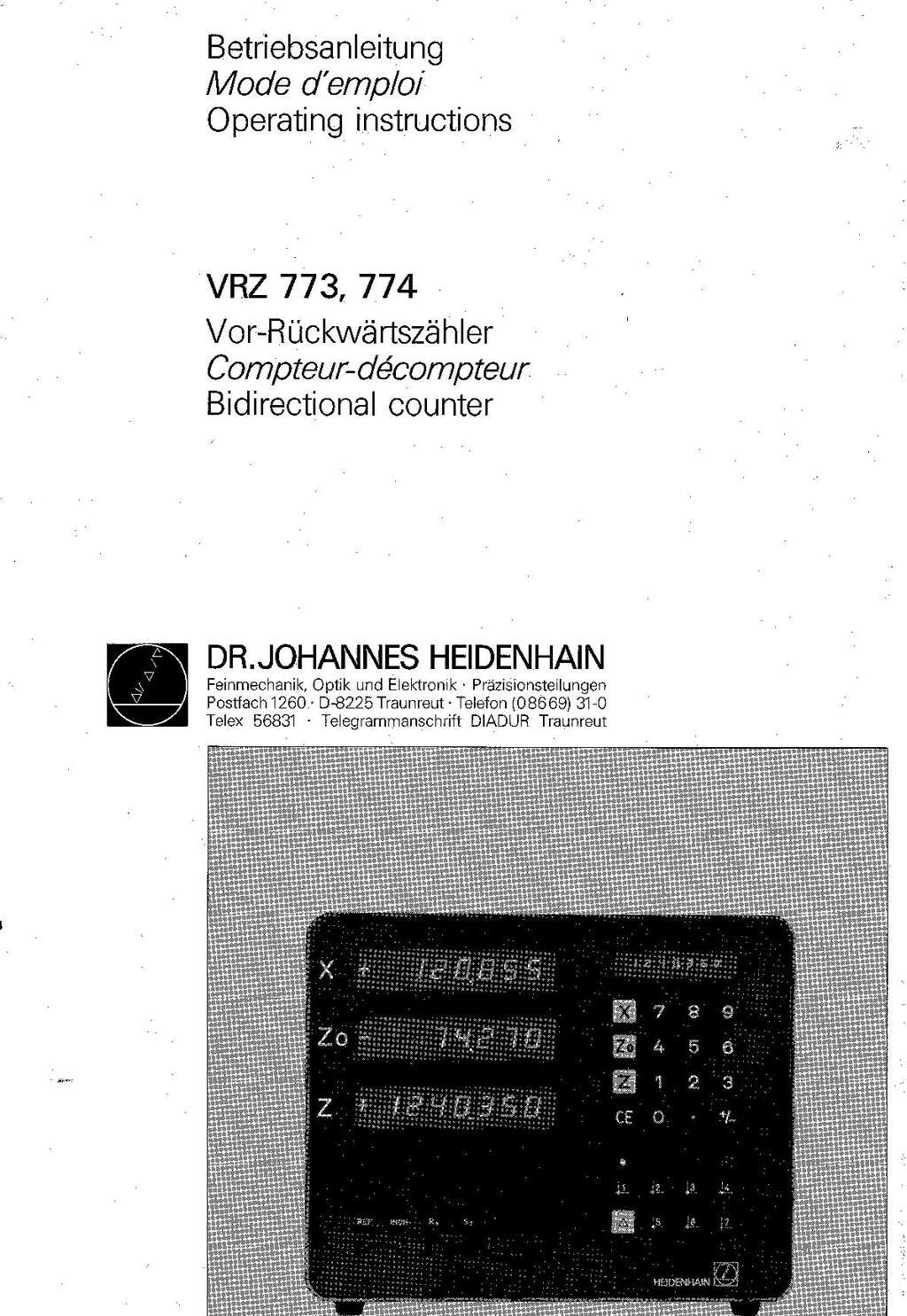 Heidenhain VRZ 773 774