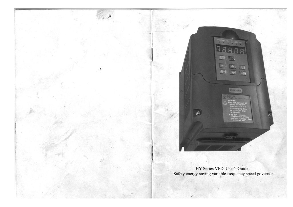 Huanyang HY series.VFD manuel simplifi‚