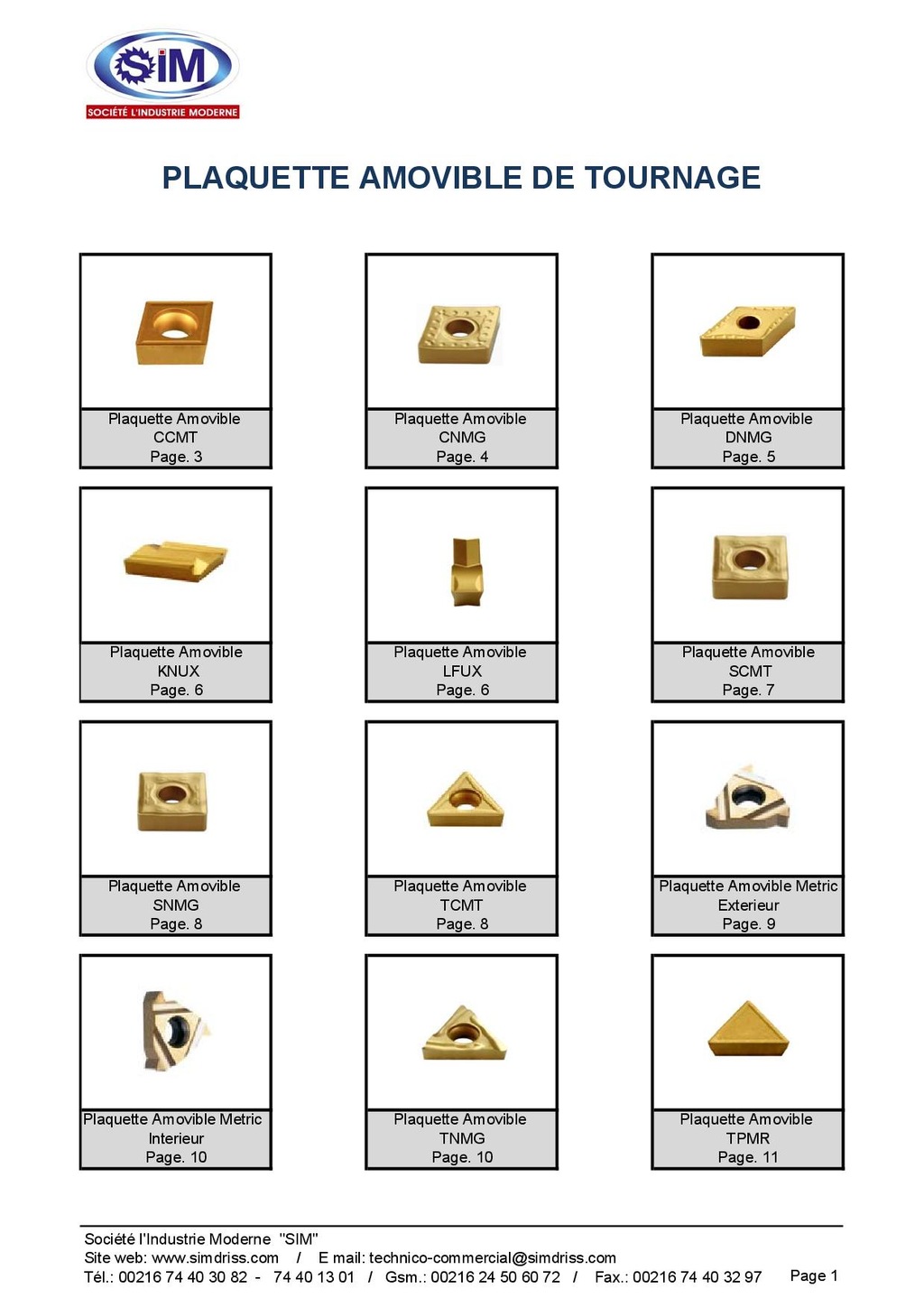 Plaquettes tournage SIM