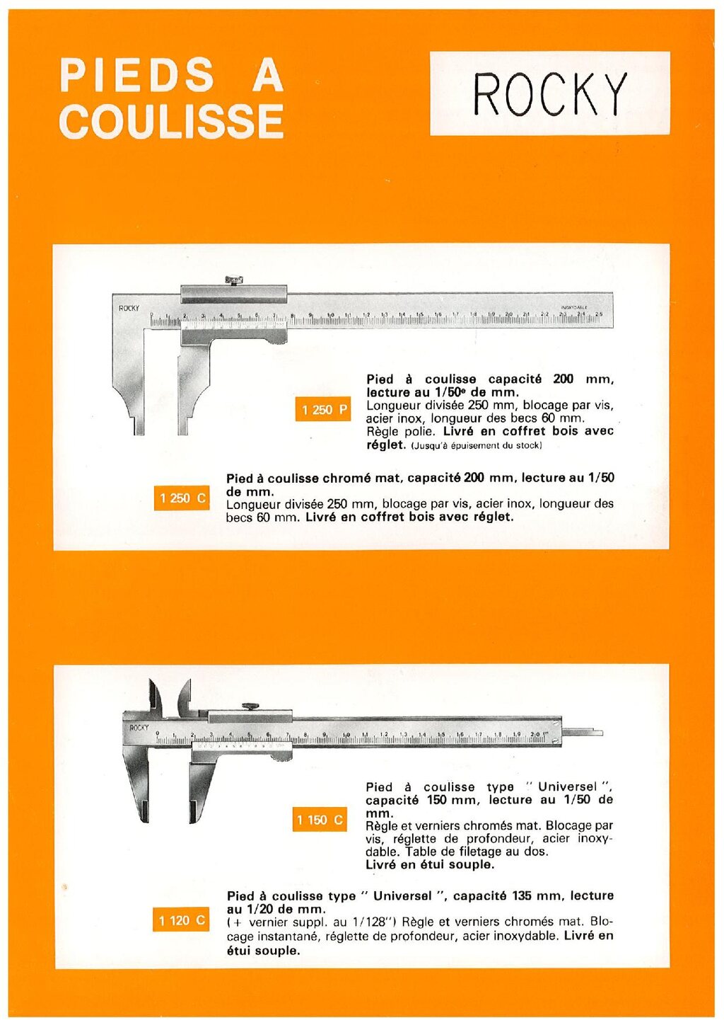Roch france gamme rocky presentation et tarif 1981