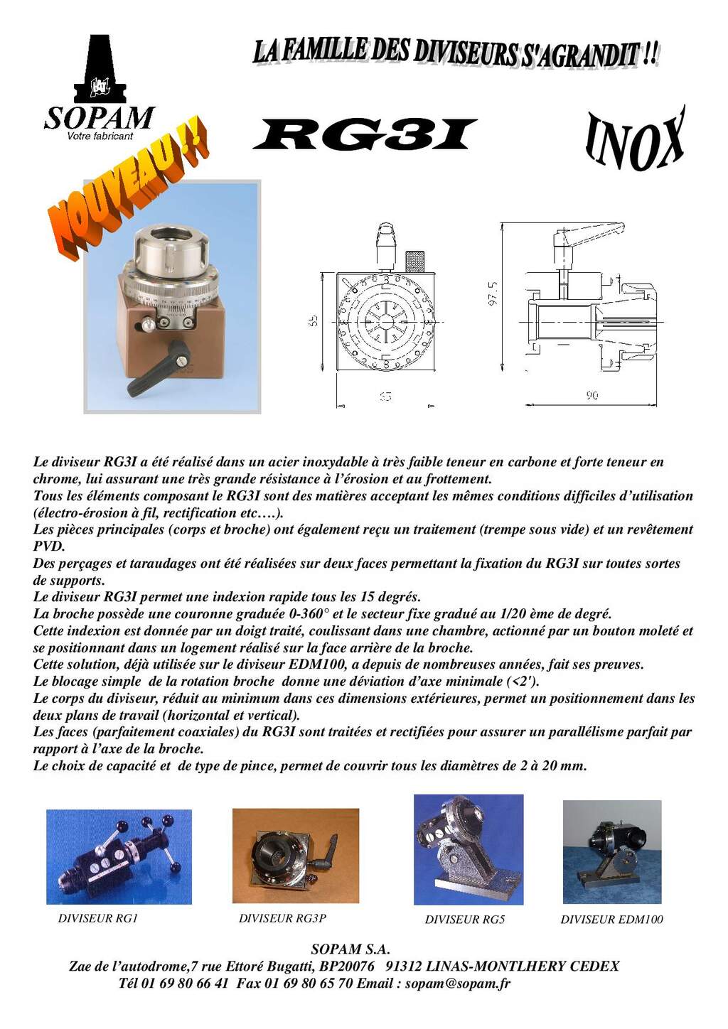 SOPAM DIVISEUR RG31 INOX