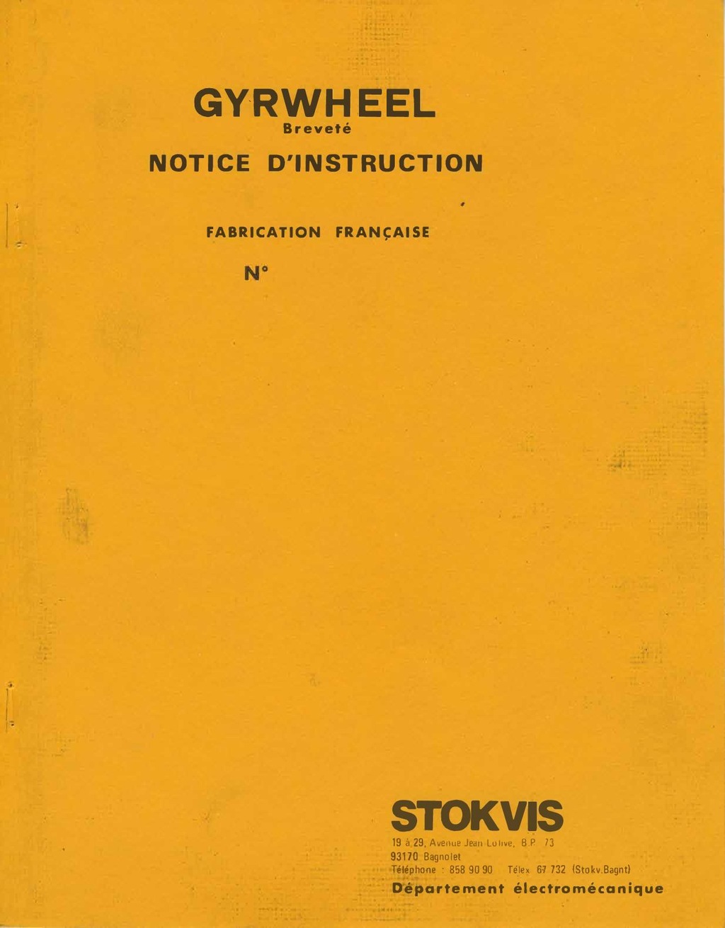 Stokvis Gyrwheel notice fr