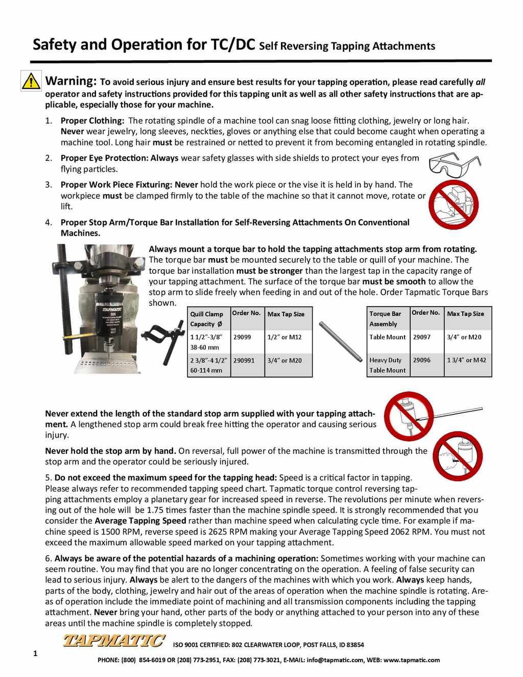 Tapmatic TCDC instructions 060319