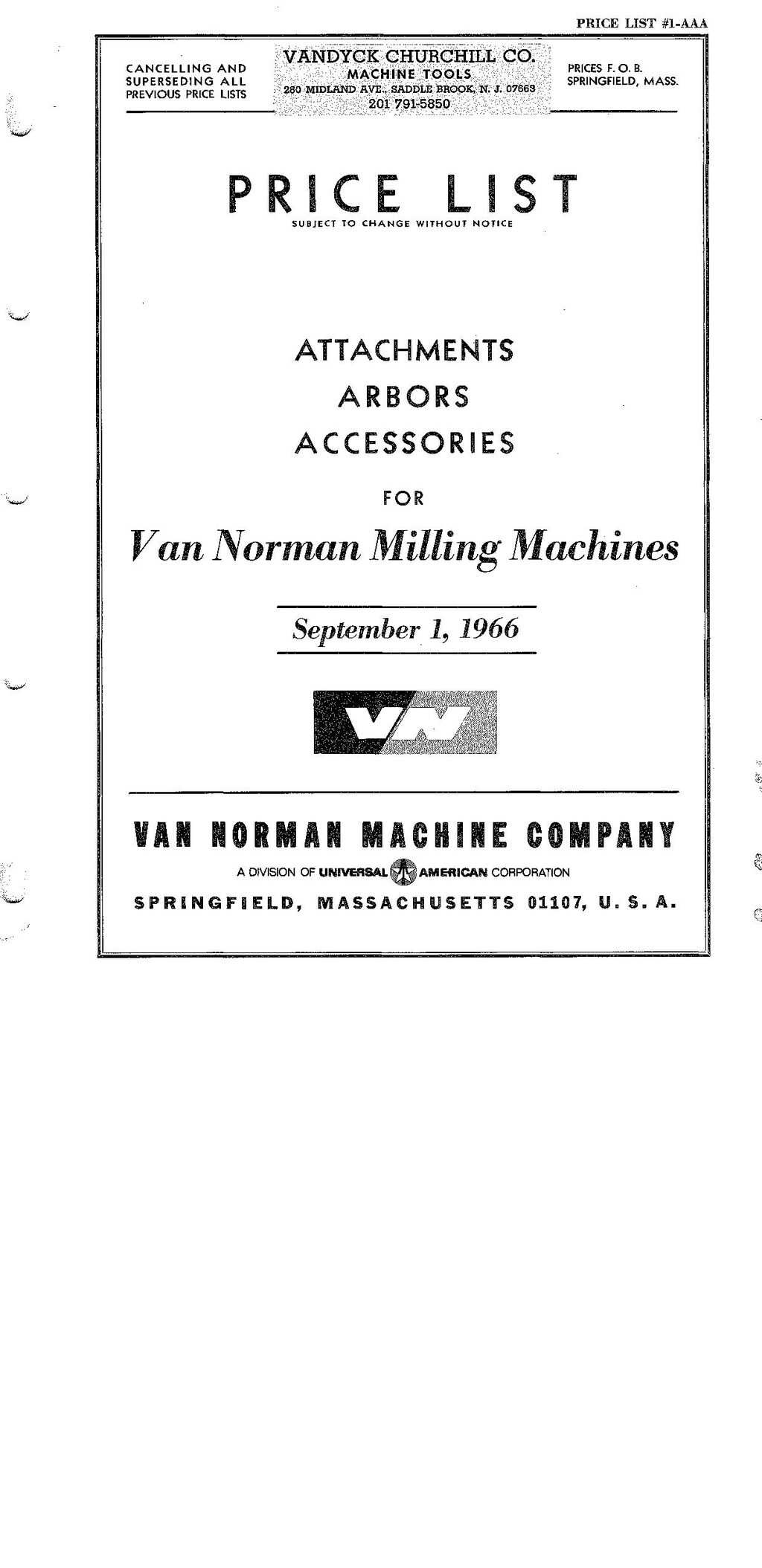 Van Norman accessoire prix