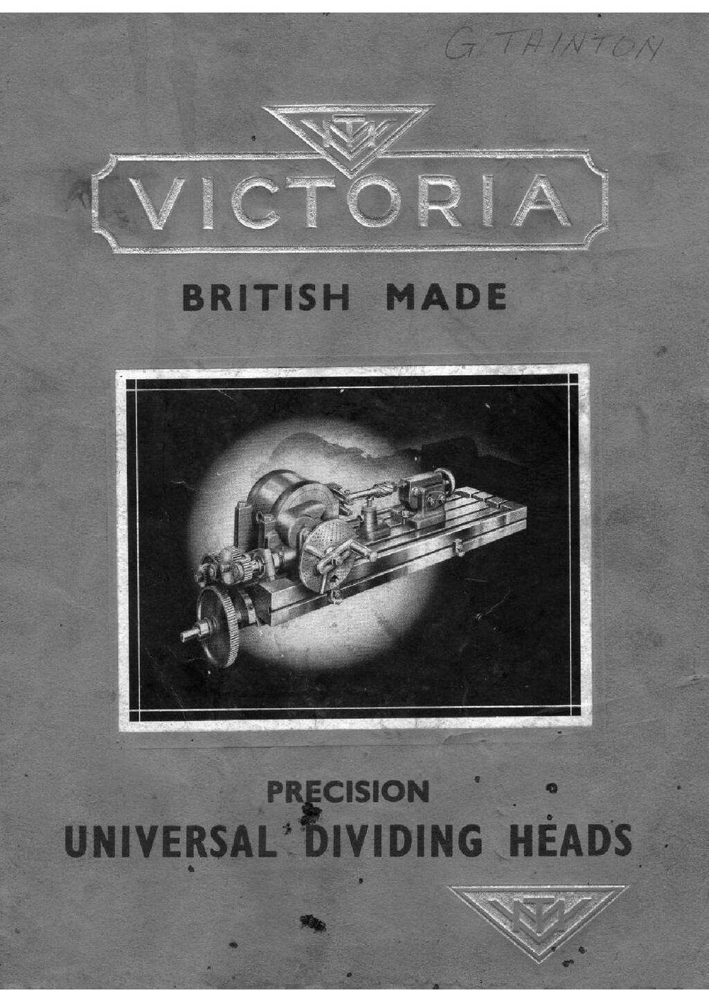Victoria dividing head manual