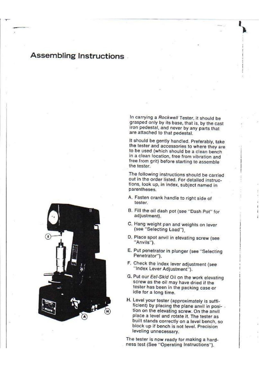 Wilson Rockwell hardness tester