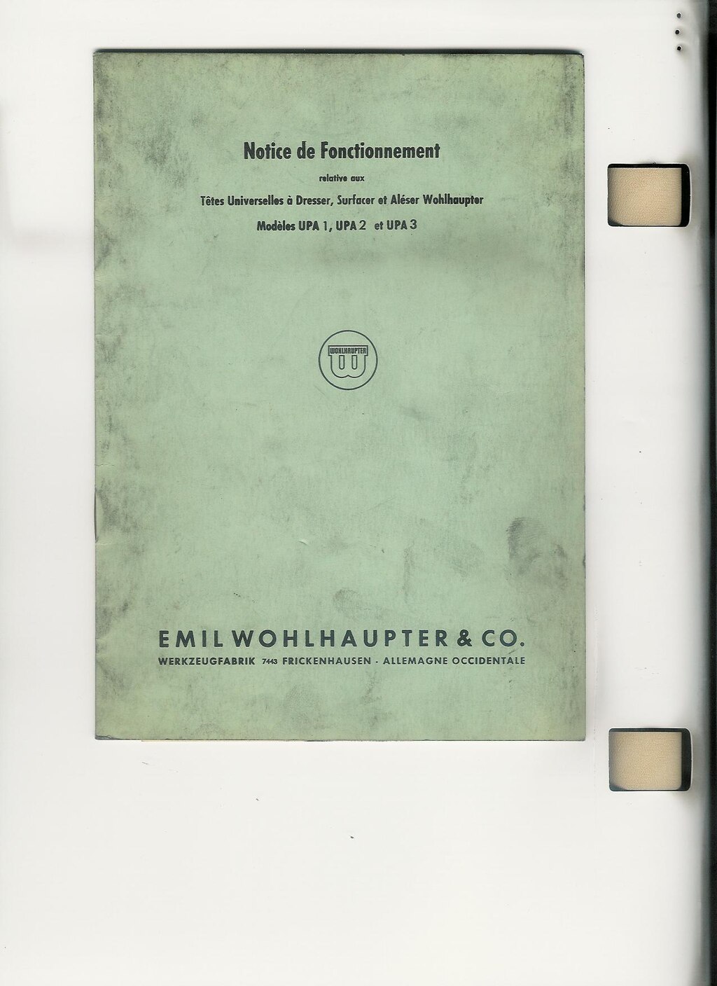 Wohlhaupter Tˆte … al‚ser UPA 1, 2 et 3