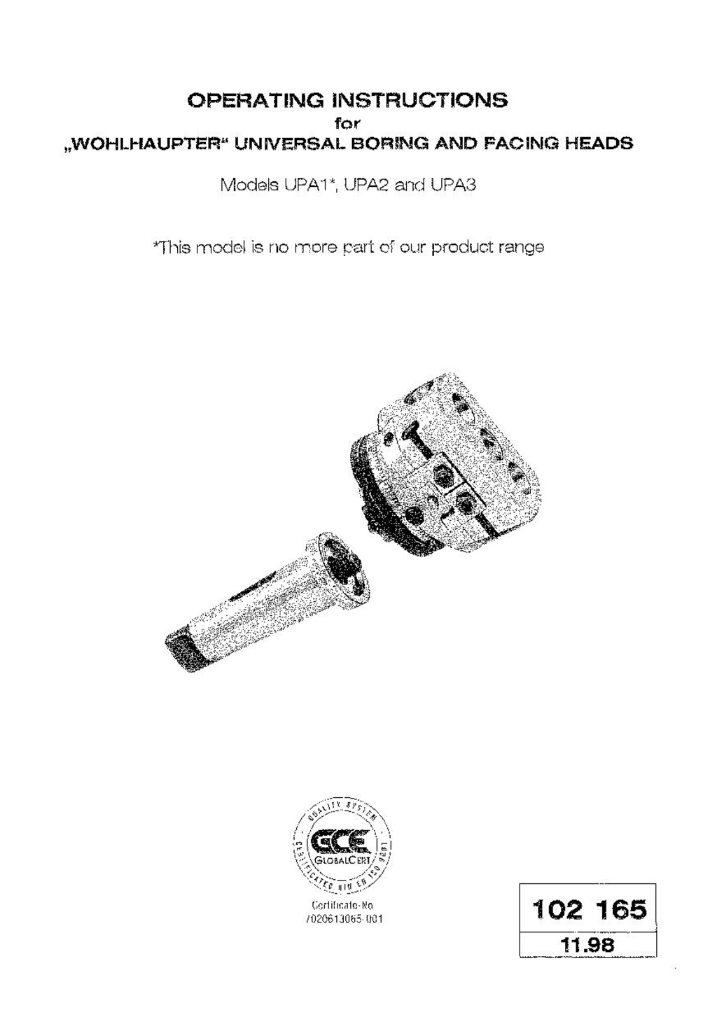 Wohlhaupter head al‚ser UPA 1, 2 et 3 ter