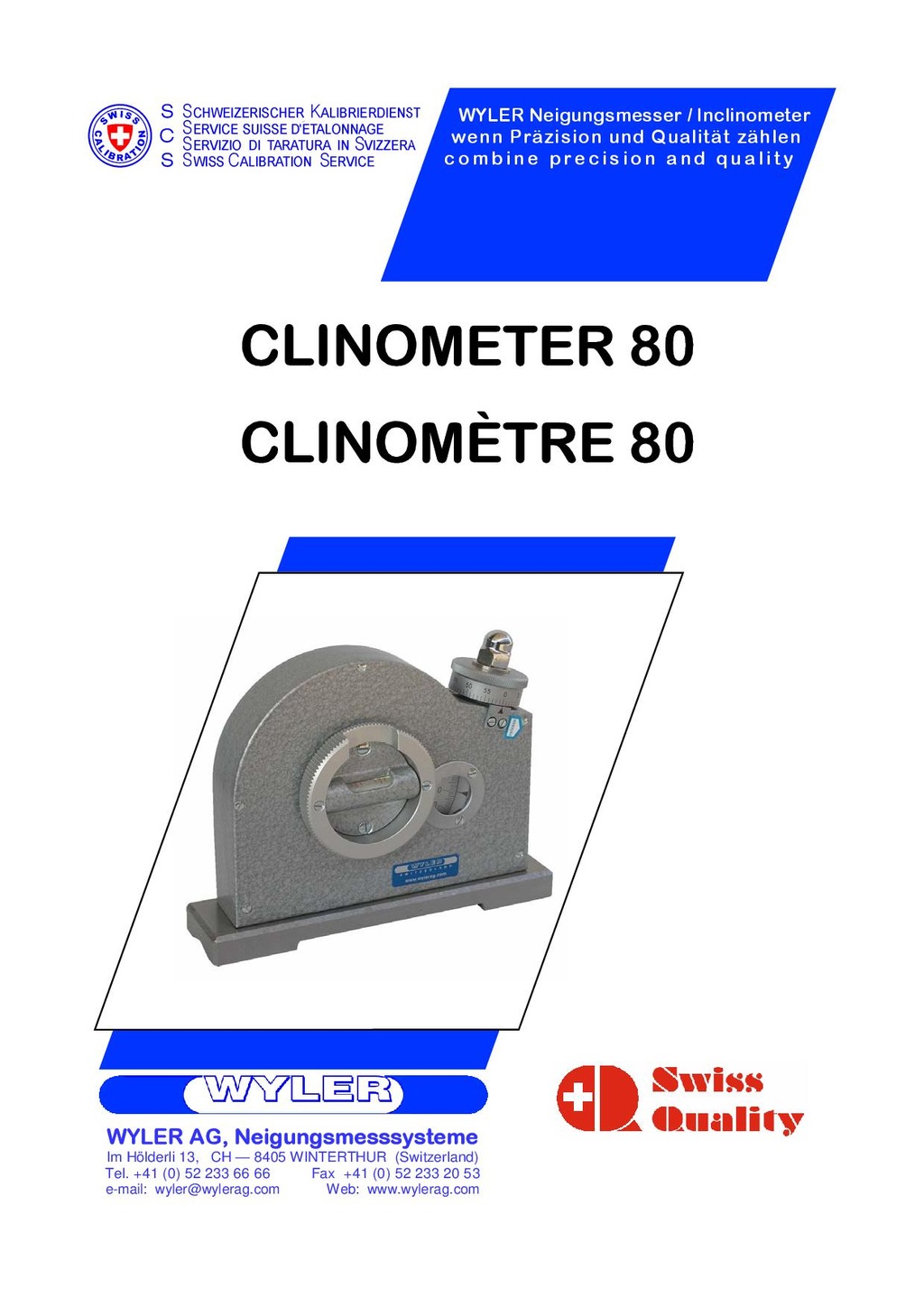 Wyler Inclinometre 80 Fiche technique