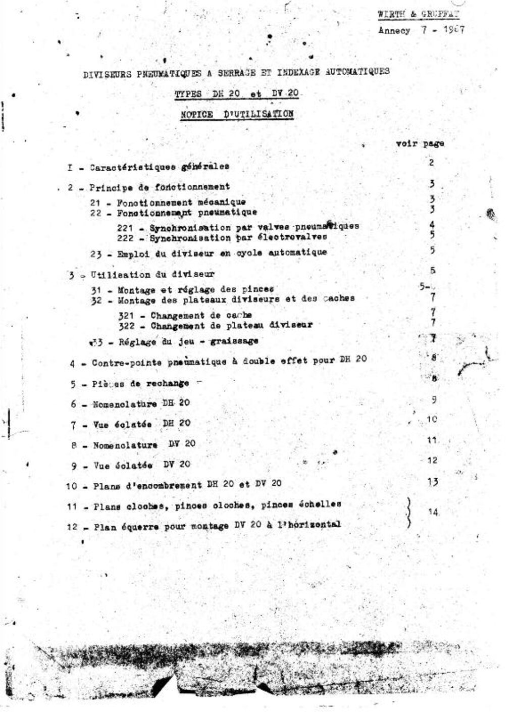 wirth & gruffat Diviseur pneumatique