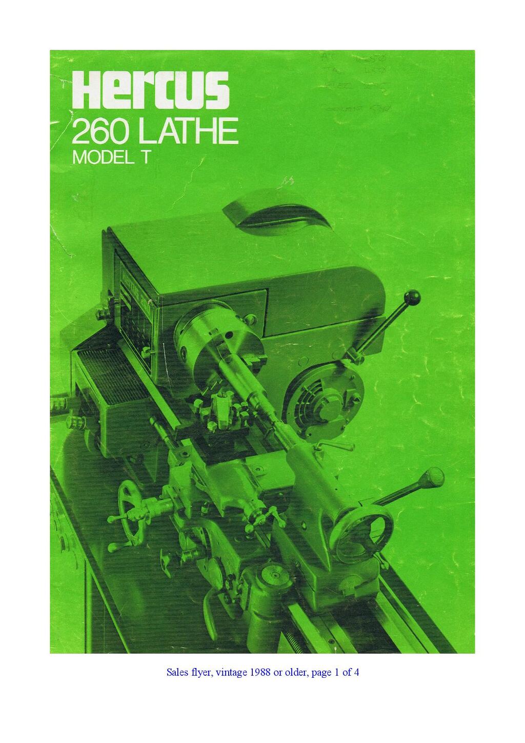 1988 Hercus 260atm ctm Sales Brochure